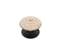 Beige Leopard Print Satin Bow Coquette Neutral Chic Art PopSockets Adhesive PopGrip