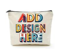 Beige Linen Beauty Bag Your Image Here Coworker Leaving Gifts