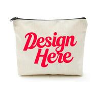 Beige Linen Eye Shadow Case Add Images/Text Commemorative Gift