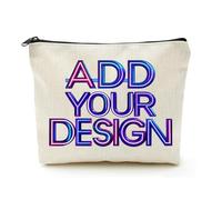 Beige Linen Makeup Bag Your Image Here Graduation Gifts for Her