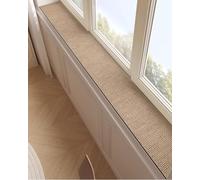 Beige Linen Pattern Window Sill Protector, Absorbent Diatom Mud Casement Pad Guard, Dustproof Balcony/Indoor Furniture Cushion Cuttable(180x18cm/71x7in)