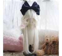 Beige Lolita Wavy Long Curly Sweet Headwear Cosplay Curls Wig, Not Including The Hair Accessories for Women (beige)