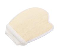 Beige Loofah Exfoliating Gloves for Bathing and Body Scrub | Dual Sided Design, Rich Foam Lather, Deep Pore Cleansing, Comfortable Fit, Everyday Shower Care