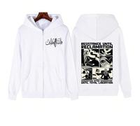 (Beige, M) Resistance until cultivation printed fashion comfortable zipper hooded sweatshirt Harajuku pullover sports shirt street we