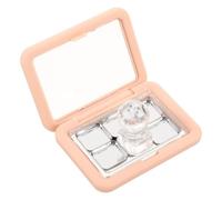 Beige Magnetic Makeup Palette Box with 6 Grids and Stamp