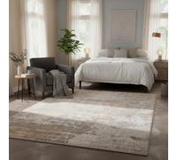Beige Marble Abstract Area Rug Modern Neutral Flat Woven Carpet Lightweight Shed Resistant Resistant Durable Material with Hessian Backing Contemporary Living Room Bedroom Floor Rug 80cm x 150cm