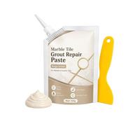 Beige Marble Tile Grout Repair Paste, 100g Waterproof Tile Grout Sealer and Crack Filler with Nozzle Tip, Smooth Finish Mender for Ceramic and Stone Tiles (1PCS)