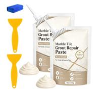 Beige Marble Tile Grout Repair Paste, Beige 100g Tile Joint Filler with Nozzle & Scraper, Crack Gap Repair Compound for Marble, Ceramic, Stone Floors, Kitchen Backsplash & Bathroom Tiles (2pcs)