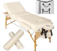 (beige) Massage Table Bed Portable Folding with Carry Bag Tattoo Treatment Studio Couch