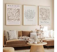 Beige Matisse Wall Art Matisse Abstract Aesthetic Matisse Poster Henri Matisse Wall Art Prints Boho Matisse Posters Neutral Matisse Prints Minimalist Matisse Wall Art Room Decor 16x24inx3pcs No Frame