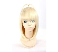 Beige Medium Length Straight Wig Blue Exorcist Shiemi Moriyama for Halloween Party Cosplay Wigs (Disposable)