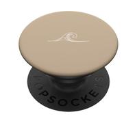 Beige Minimalist Wave Minimalistic Line Art PopSockets Adhesive PopGrip