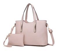(Beige) Miss Lulu Women's Shoulder Bag & Mini Pouch
