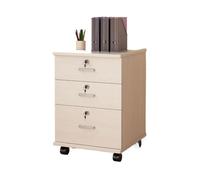 Beige Mobile Locking File Cabinet with Drawers - Office Storagefor Legal Documents Simple Low Cabinet Space-Saving Filing Solution One Size