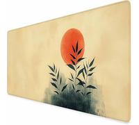 Beige Mouse Mat 36x16inch Simple Gaming Mouse Pad, Large Mousepad with Non-Slip Rubber Base, Office Accessories with Stitched Edge, Washable Mousepad for Laptop, Office/Gaming, Room Decor -XZ361N