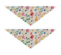 Beige Music Symbol Silhouette Dog Bandanas Adjustable Scarf Handkerchief Cute Pet Holiday Set for Dogs Cats