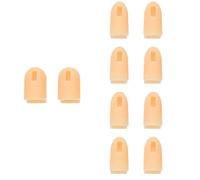 Beige Nail Art Finger Covers 10pcs for Manicure Practice, ABS | Reusable Washable Stretchable Design, No Unpleasant Smell, Manicure Finger Replacements for Practice Hands