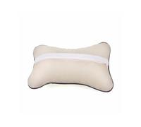(beige) New Mini All PU leather car neck pillows comfortable universal Auto Seat