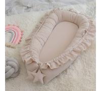 ( Beige) Newborn Baby Pod Nest Ruffle Cocoon Bed Sleep Cushion Sleeping Mat