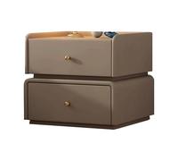 Beige Nightstand with 2 Drawers - Simple Bedside Table for Bedroom, Compact Storage Side Table, Modern End Table (45x40x45cm) - Ideal for Small Spaces