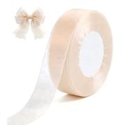 Beige Organza Ribbon for Gift Wrapping 25mmx50Yards Bouquet(Beige)