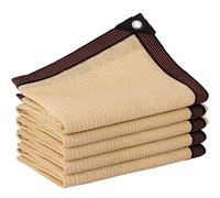 Beige Outdoor Sun Shade Cloth UV Protection Garden Shade Netting Tarp for Patio Deck Waterproof Fabric with Grommets for Easy Installation