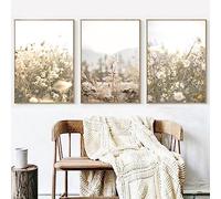 Beige Pampas Grass Wall Art - Neutral Boho Floral Canvas - 16" x 24" (No Frame)