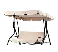 Beige Patio Outdoor Swing Canopy Replacement, 64.6 X 44.9 In, Waterproof, For 3 Seater, Sun Protection All Weather