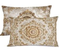 beige Pillows 2 Pack Northern Europe Pillow Protectors 50x75 Linen Pillow Case 2 Pack, With Hidden Zipper Pillowcases, Pillows Hotel Quality, Bedding Pillowcase, for Home Room Bed Decoration R-642
