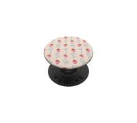 Beige Pink Strawberry Floral Pattern PopSockets Adhesive PopGrip