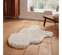 Beige Plain Shaggy Luxurious Modern Rug For Living Room And Bedroom-60Cm X 180Cm ( Double )