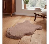 Beige Plain Shaggy Modern Luxurious Rug For Living Room And Bedroom-60Cm X 180Cm (Double)