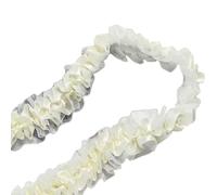 Beige Pleated Ribbon, Double Ruffle Lace Trim, Elastic Lace Ribbon Trim for Sewing DIY Crafting, 3.8cm*10 Yards