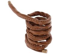 Beige Pu Leather Elastic Hair Ties for Women Ponytail Holders