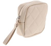 Beige Pu Sanitary Pad Storage Bag Handheld Travel Pouch