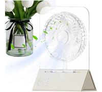 (Beige) Quiet Small Fan | Small Personal Table Fans,Rechargeable Air Circulator with Four Speed Adjustable for Home Dorm Travel Camping Beach Tent Makeup