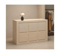 Beige Reception Desk - Eco-Friendly Sales Counter High Strength & Load-Bearing Office Reception Counter Versatile 120cm/47.2in for Business Use