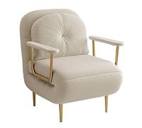 Beige Reclining Sofa Bed with 6Position Backrest Comfortable Folding Chair with Armrests Perfect Mattress for Living Room & Bedroom (190x68x30cm)