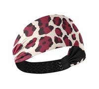 Beige Red Leopard Print Non-Slip? stretch headbands for women Elastic hairbands for Volleyball Daily use Daily use Gym cintas para el pelo de mujer