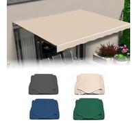 Beige Retractable Awning Replacement Fabric - 4.5x2.5m (15x8ft) Polyester Sun Shade Canvas for Patio & Balcony UV-Resistant Outdoor Shelter with Valance