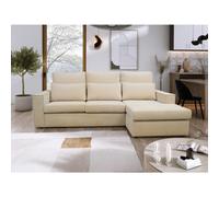 (Beige, Right Hand Facing) Soho Fabric 3 Seater Corner Chaise Sofas