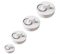Beige Rubber Drain Stopper Set - 4 Plugs for Kitchen & Bath Sink, Tub & Shower Drain Stoppers