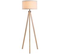 Beige Rubber Wood Tripod Floor Lamp - Professional Grade, High Quality & Stylish