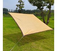 Beige Shade Net for Garden & Balcony Rectangular Sun Protection 80% UV Block Waterproof Awning Multiple Sizes: 1x1m 2x2m 2x4m 3x5m 4x6m Includes Eyelets & Ropes.