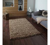 Beige Shaggy Plain Easy To Clean Rug For Dining Room-160Cm X 220Cm