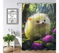 Beige Shower Curtain,Weighted Shower Curtain for Bathroom,Washable Quick-Drying,Resistant Waterproof with 12 Pcs Hooks,Hedgehog Fabric Extra Long Curtains,for Shower Stall 90x180cm 36x71Inch Z-424