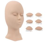 Beige Silicone Eyelash Practice Head for Extension Beginners Training