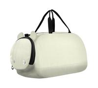 Beige Solid Color Pure Plain Duffel Bag with Shoes Compartment Multifunctional Overnight Travel Weekender Tote for School Practice, Sports, Travel