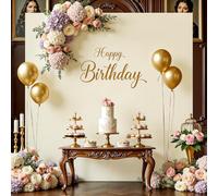 Beige Square Arch Backdrop Cover 6.6FT x 6.6FT Arch Covers Stretchy Backdrop Spandex Fitted Arch Cover Balloon Photo Backdrops Covers for Wedding Birthday Party Graduation Baby Shower Decoration