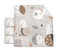 Beige Star Moon Bunny Hand Towels, Bath Towel Cotton Handkerchiefs, Super Soft and Absorbent Towels 30X30cm Hotel& Spa Small Hand Towel(4 Pack)